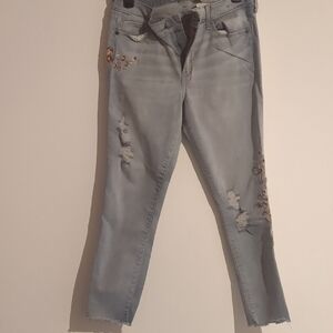 Women's Light Blue Distressed Jeans